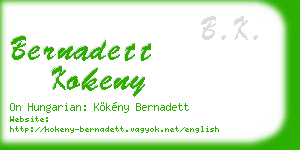 bernadett kokeny business card